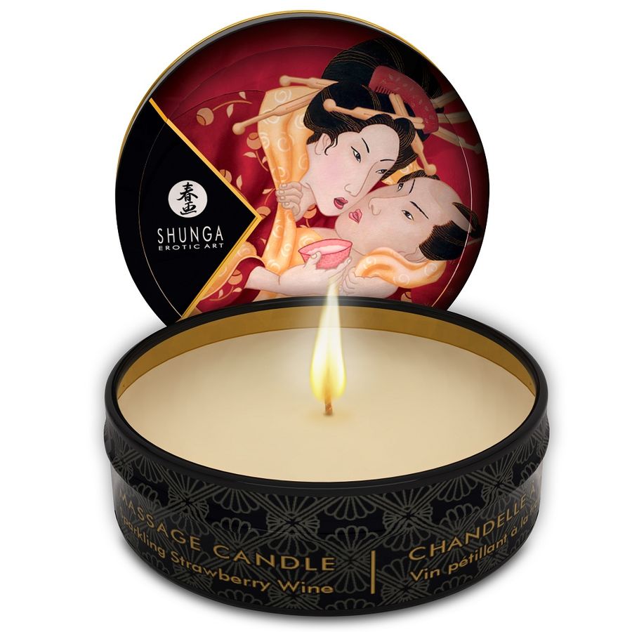 SHUNGA - CANDELA DA MASSAGGIO FRAGOLA E CAVA 30 ML